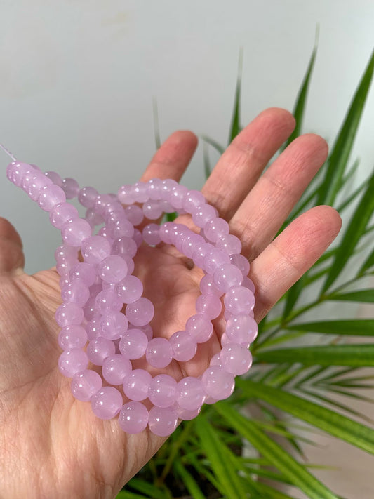 Cuentas de vidrio malva de 8 mm (100 unidades)