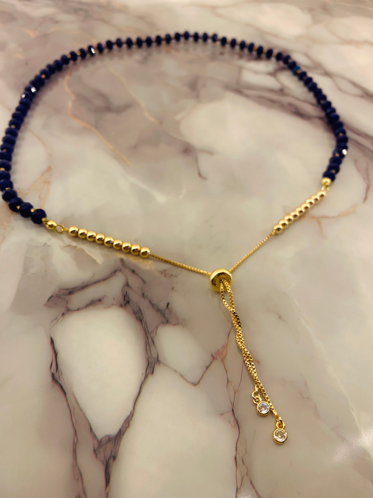 Collar de Cristales Facetados Azul Ultramar 6mm
