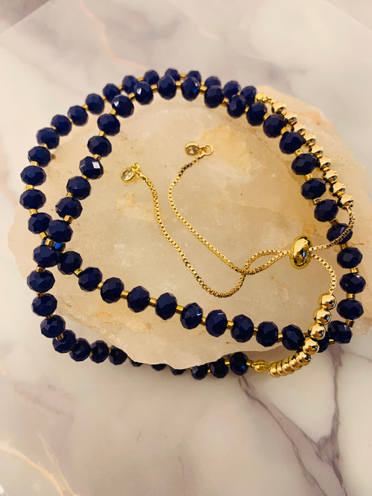 Collar de Cristales Facetados Azul Ultramar 6mm