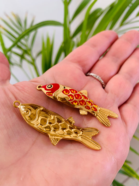 Dije Pescadito en Acero Inoxidable Esmaltado