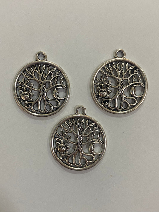 Dije árbol de la vida plateado 2,5 cm