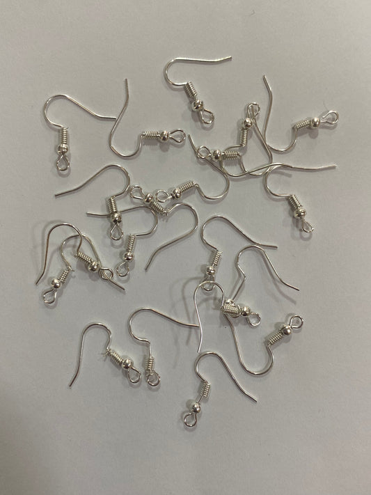 Ganchos para aretes plateados (20 unidades)