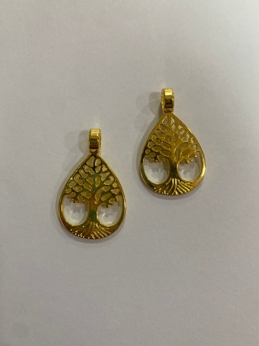 Dijes dorados del árbol de la vida 3,5 cm de largo