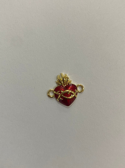 Mini dije de corazón con baño oro 1,5 cm