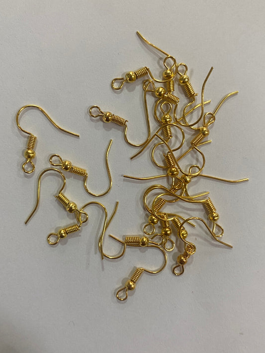 Ganchos para aretes dorados (20 unidades)