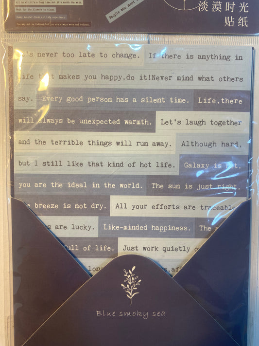 Stickers de frases motivacionales azul (6 tiras)