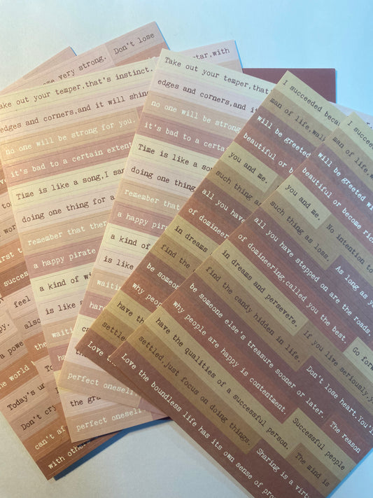 Stickers de frases motivacionales rosas (6 tiras)