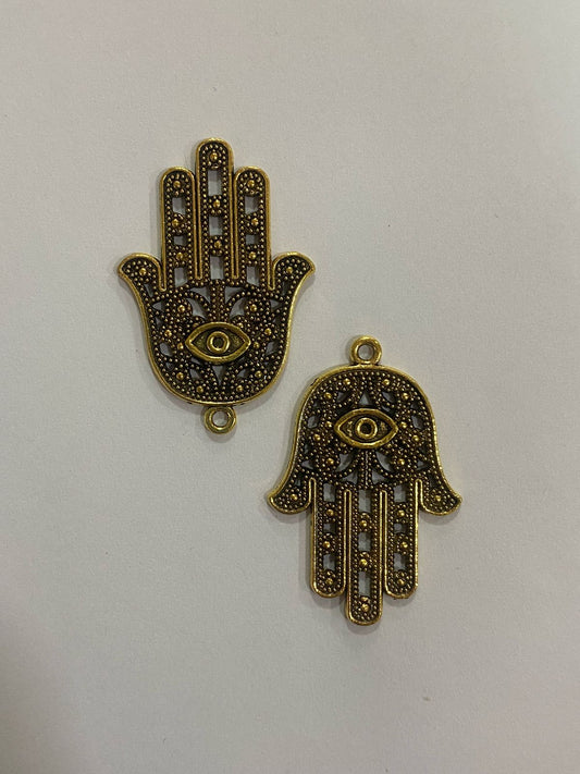 Dije Mano de Fátima dorada de 4 cm