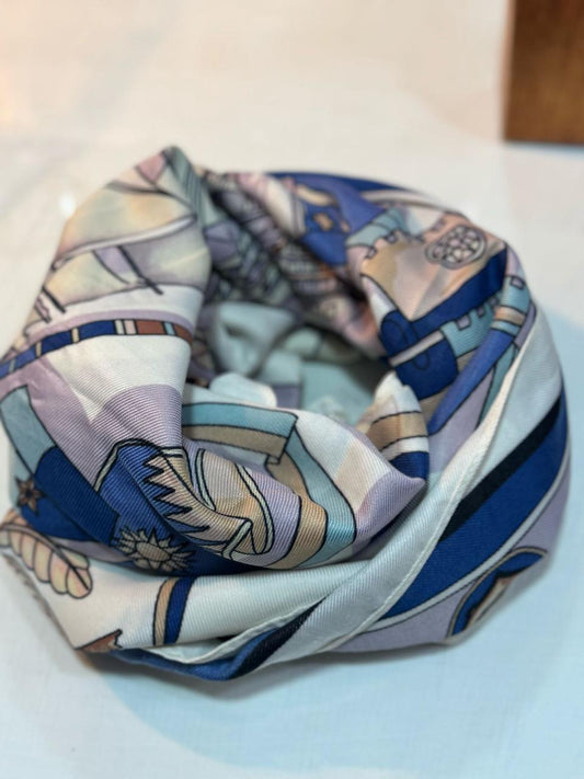 Pañuelo en tonos azules