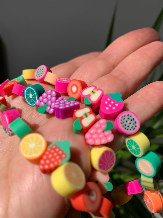 Cuentas de frutas en material fimo (40 unidades)