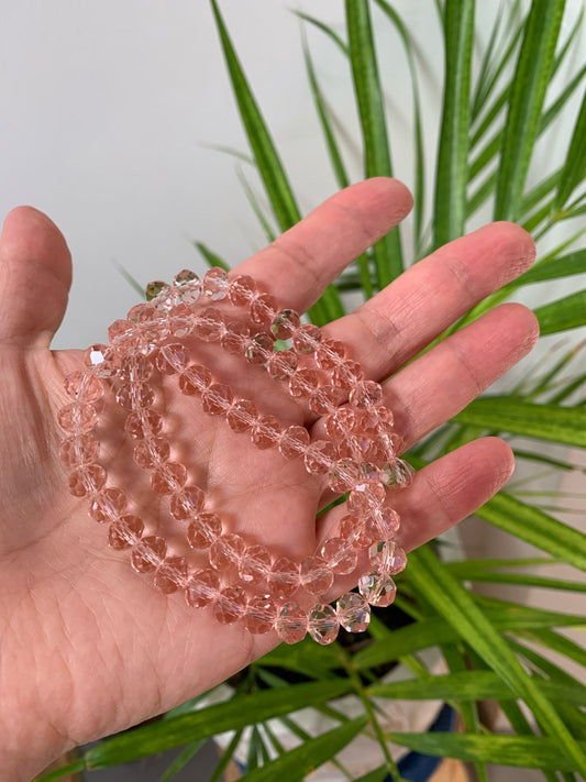 Tira de cuentas de 8 mm rosadas