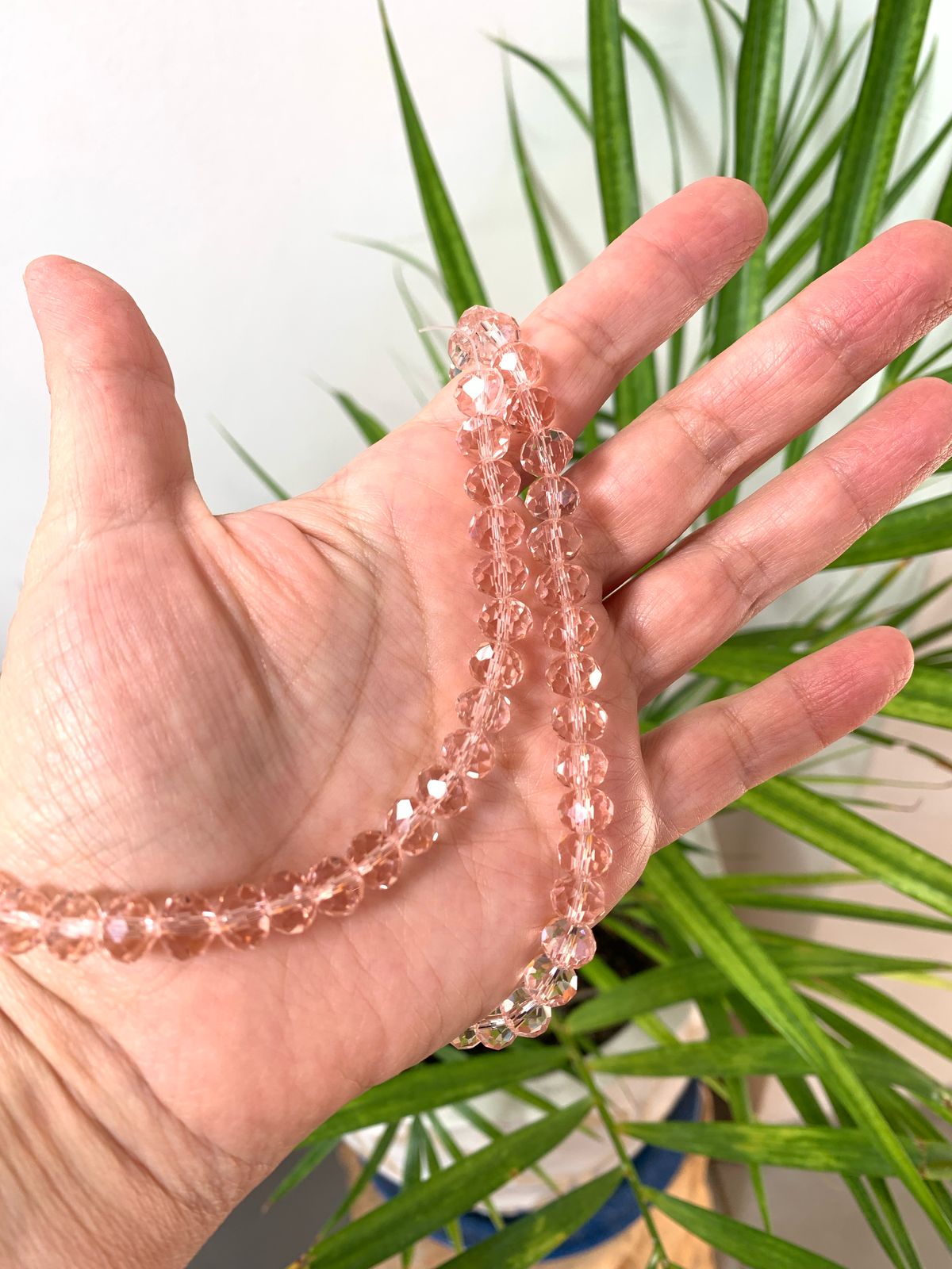 Tira de cuentas de 8 mm rosadas