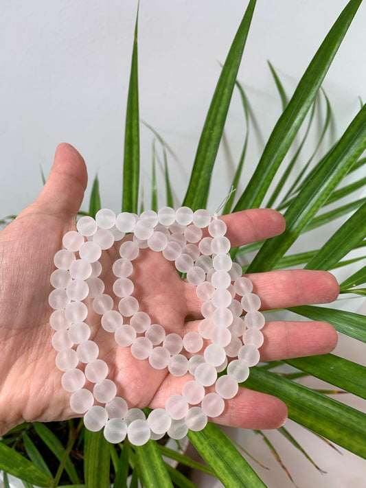 Cuentas de vidrio empavonadas de 8 mm traslucidas (100 unidades)