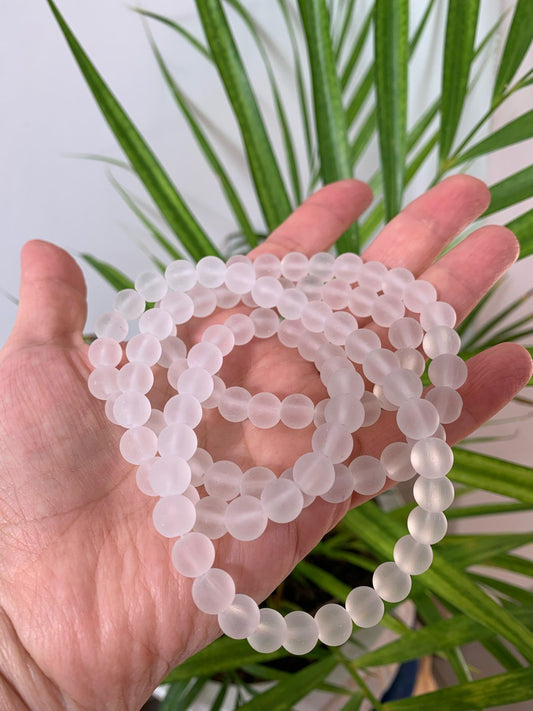 Cuentas de vidrio empavonadas de 8 mm traslucidas (100 unidades)