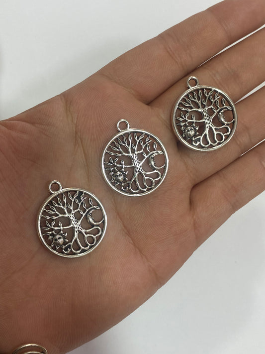 Dije árbol de la vida plateado 2,5 cm