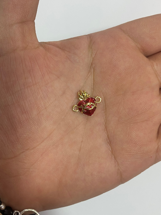 Mini dije de corazón con baño oro 1,5 cm
