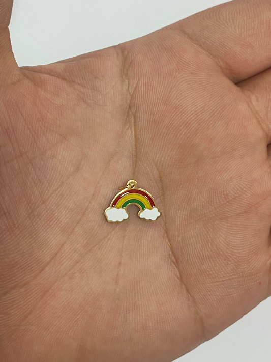 Mini dije de arcoíris con baño en oro 1,5 cm