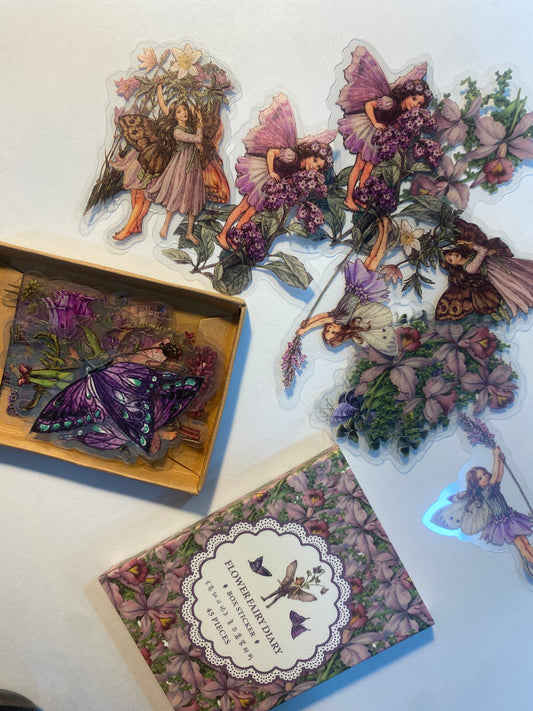 Diario de stickers de hadas morado (45 unidades)