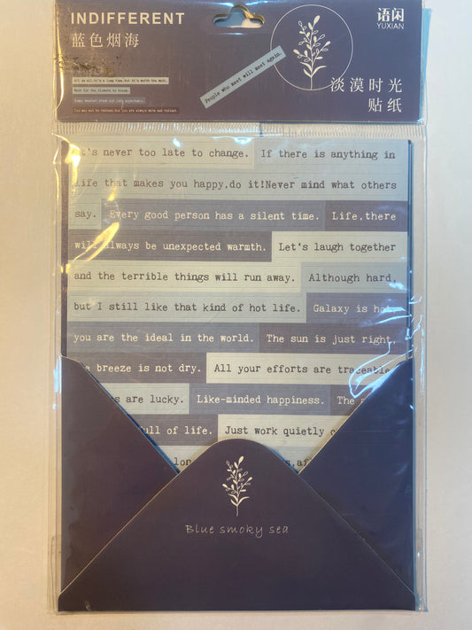 Stickers de frases motivacionales azul (6 tiras)