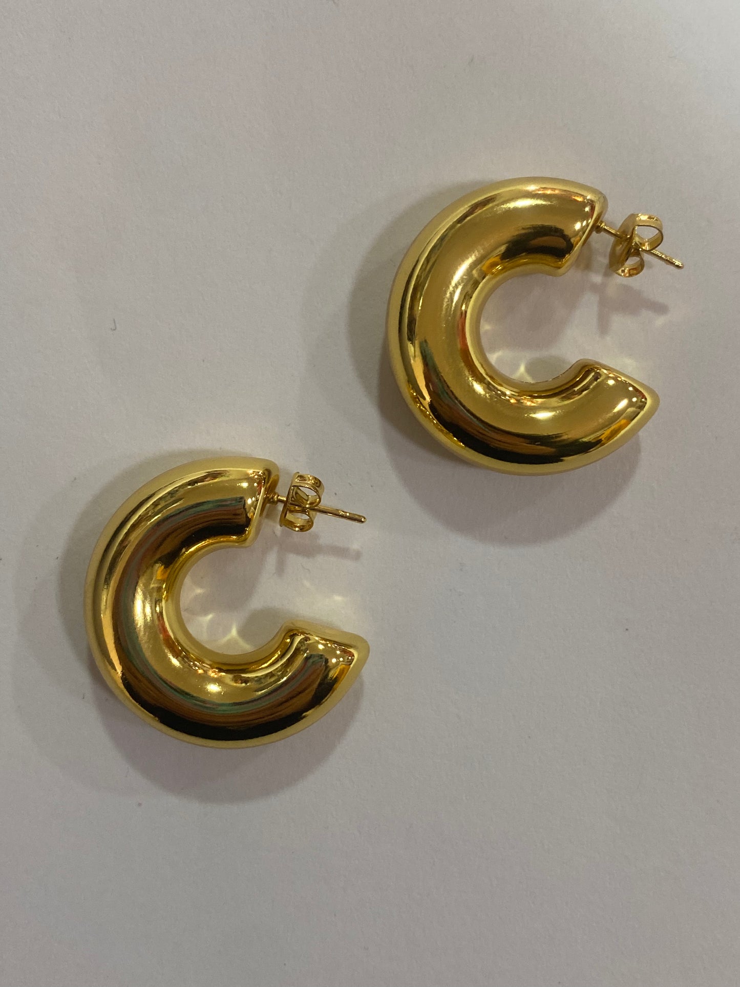 Argollas lisas de acero doradas