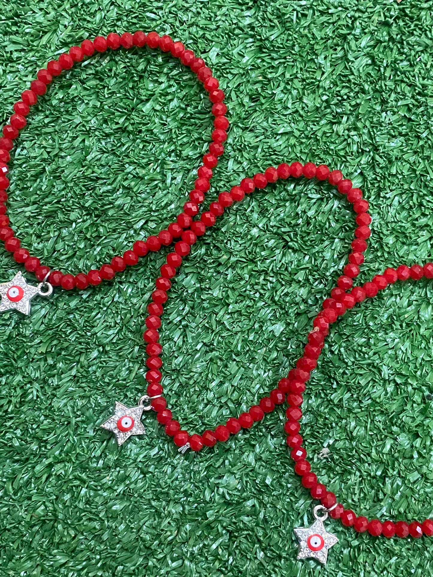 Pack de 3 pulseras rojas elásticas