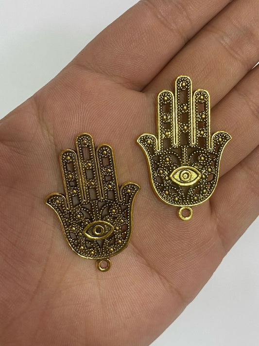 Dije Mano de Fátima dorada de 4 cm