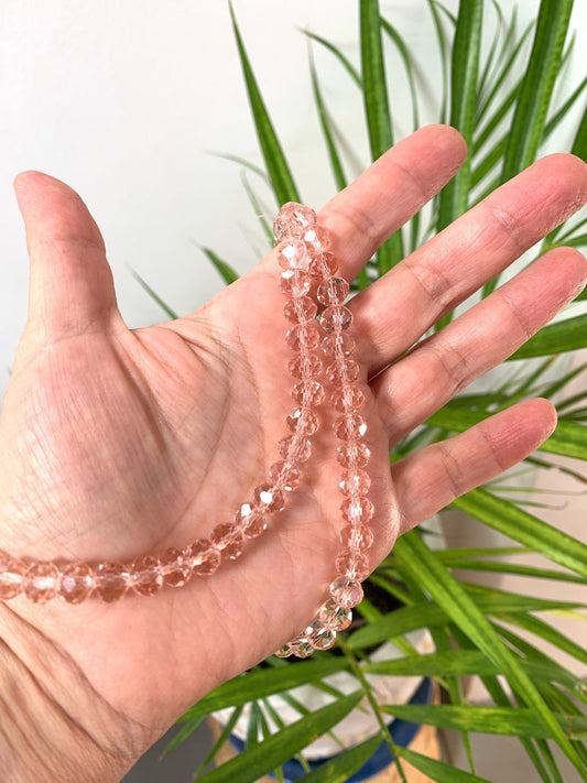 Tira de cuentas de 8 mm rosadas