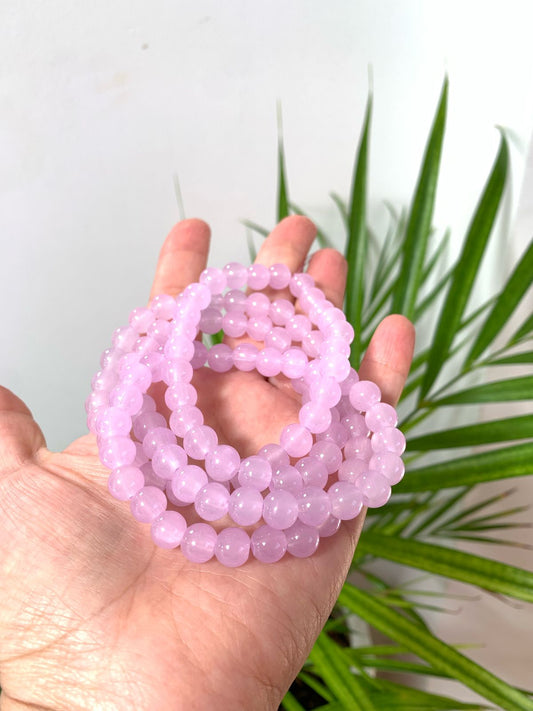 Cuentas de vidrio malva de 8 mm (100 unidades)