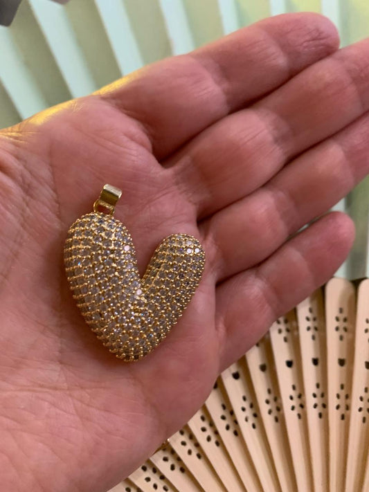 Dije de Acero Quirúrgico Bañado en Oro con Circones Brillantes